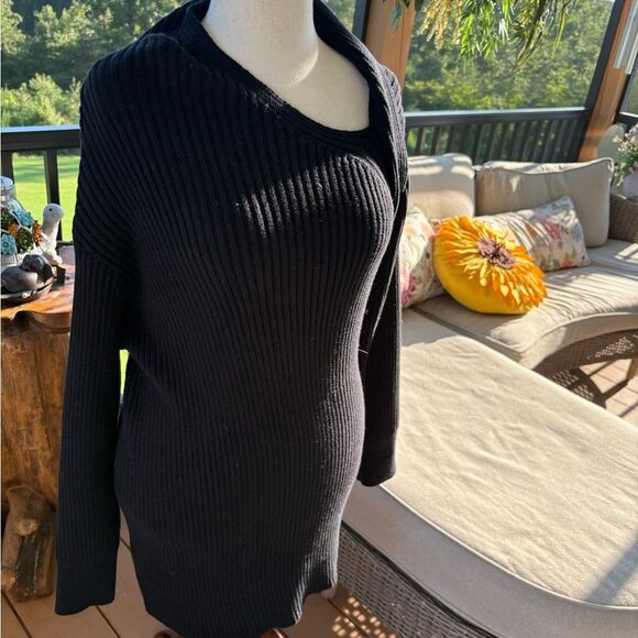 Free People Beach Black Ribbed Women's Sweater or Dress Versatile - Picture 2 of 5